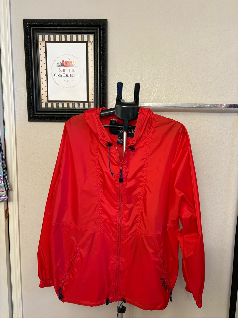 VTG JanSport Windbreaker Jacket Hooded Full Zip Nylon Red Men L & XL 90s Unisex